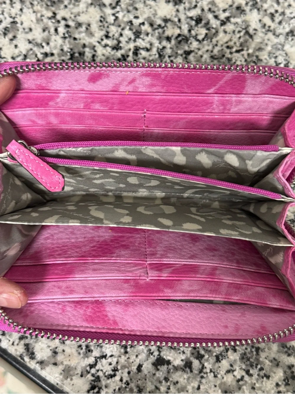 Aimee Kestenberg Pink Zip-Around Leather Wallet